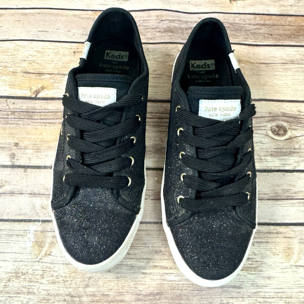 Kate Spade Girls Keds Champion Glitter Celebrations Lace Up Tennis Shoes 4M - Picture 3 of 8